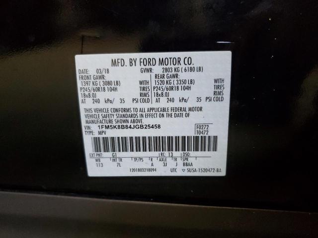 1FM5K8B84JGB25458 - 2018 FORD EXPLORER BLACK photo 13