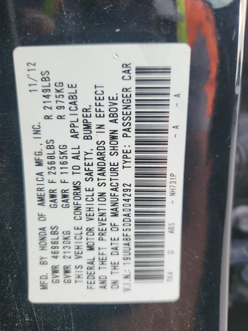 19UUA8F50DA004292 - 2013 ACURA TL TECH Schwarz Foto 12