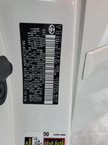 5YFBURHE0KP879249 - 2019 TOYOTA COROLLA L WHITE photo 12