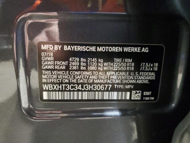 WBXHT3C34J3H30677 - 2018 BMW X1 XDRIVE28I GRAY photo 14