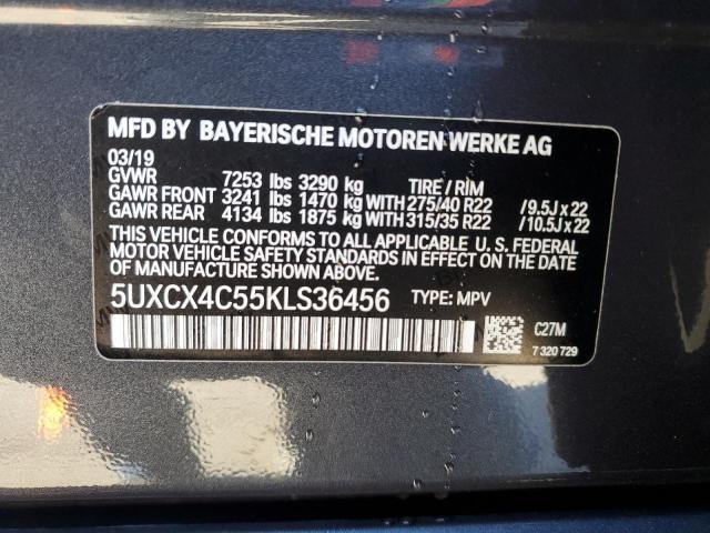 5UXCX4C55KLS36456 - 2019 BMW X7 XDRIVE50I PURPLE photo 13