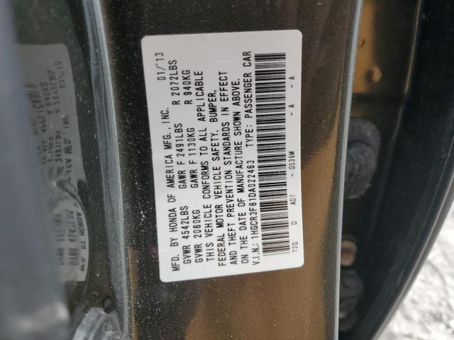 1HGCR3F81DA022463 - 2013 HONDA ACCORD EXL ნაცრისფერი ფოტო 13