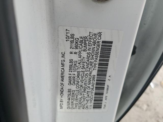 1HGCV1F34JA012669 - 2018 HONDA ACCORD SPORT WHITE photo 13