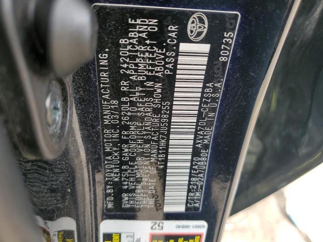 4T1B11HK7JU598255 - 2018 TOYOTA CAMRY L Schwarz Foto 12