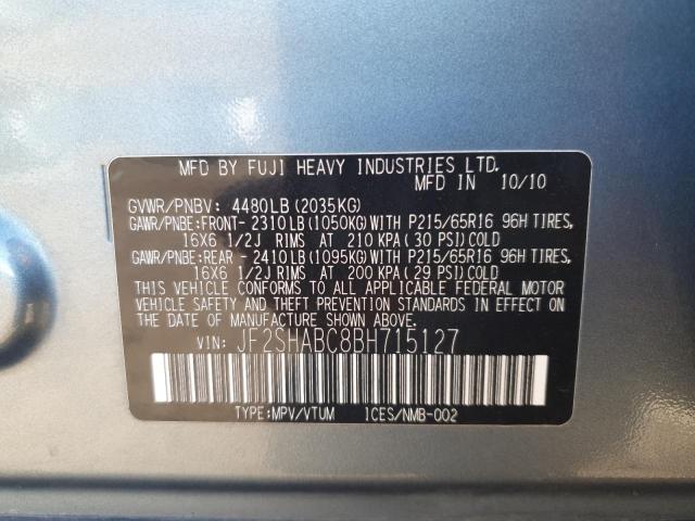 JF2SHABC8BH715127 - 2011 SUBARU FORESTER 2.5X Կանաչ լուսանկար 13