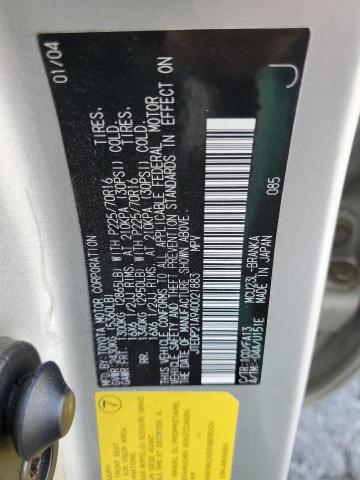 JTEDP21A940021883 - 2004 TOYOTA HIGHLANDER BASE Argent photo 13