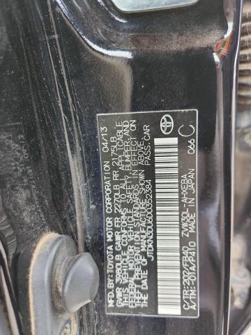 JTDKN3DU6D0352384 - 2013 TOYOTA PRIUS BLACK photo 12