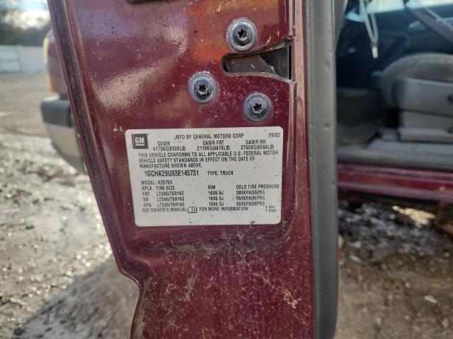 1GCHK29U83E145731 - 2003 CHEVROLET SILVERADO K2500 HEAVY DUTY BURGUNDY photo 12
