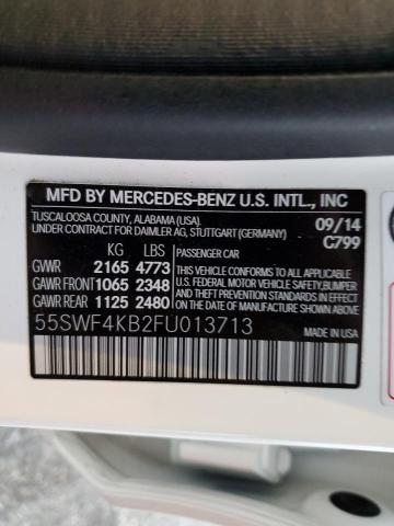 55SWF4KB2FU013713 - 2015 MERCEDES-BENZ C 300 4MATIC WHITE photo 12