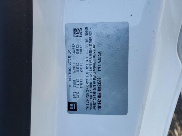 1G1FK1R62H0193502 - 2017 CHEVROLET CAMARO ZL1 Blanc photo 12