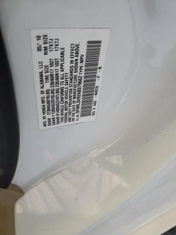 5FNRL3H92AB079662 - 2010 HONDA ODYSSEY TOURING Սպիտակ լուսանկար 13