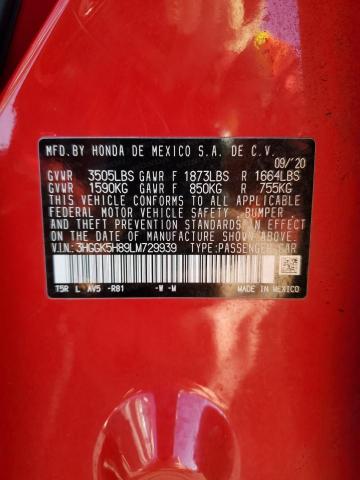 3HGGK5H89LM729939 - 2020 HONDA FIT EX Rot Foto 12