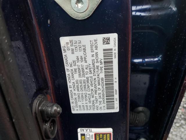 2HKRW6H35JH224389 - 2018 HONDA CR-V LX ლურჯი ფოტო 14