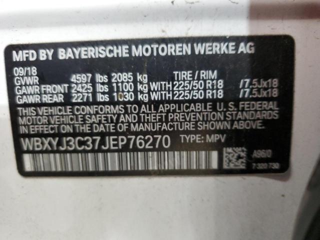 WBXYJ3C37JEP76270 - 2018 BMW X2 SDRIVE28I WHITE photo 13