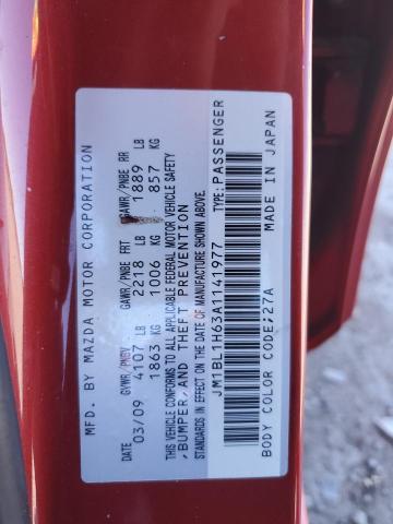 JM1BL1H63A1141977 - 2010 MAZDA 3 S RED photo 12