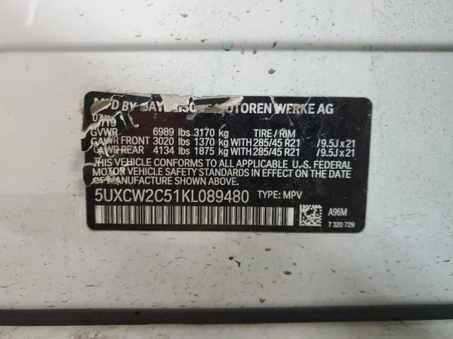 5UXCW2C51KL089480 - 2019 BMW X7 XDRIVE40I Ağ foto 13