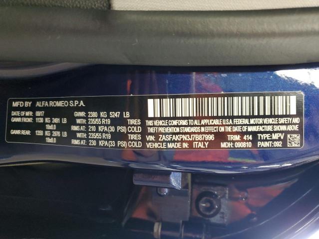 ZASFAKPN3J7B87996 - 2018 ALFA ROMEO STELVIO SPORT Mavi foto 13