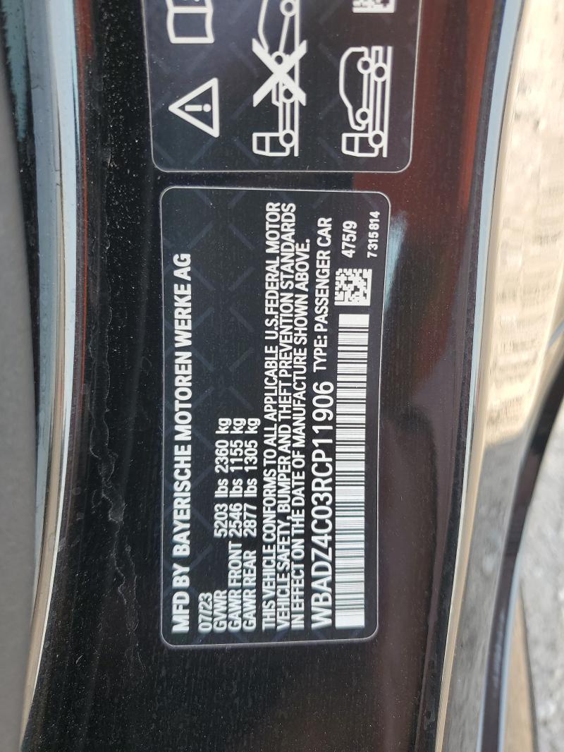 WBADZ4C03RCP11906 - 2024 BMW 840XI BLACK photo 12