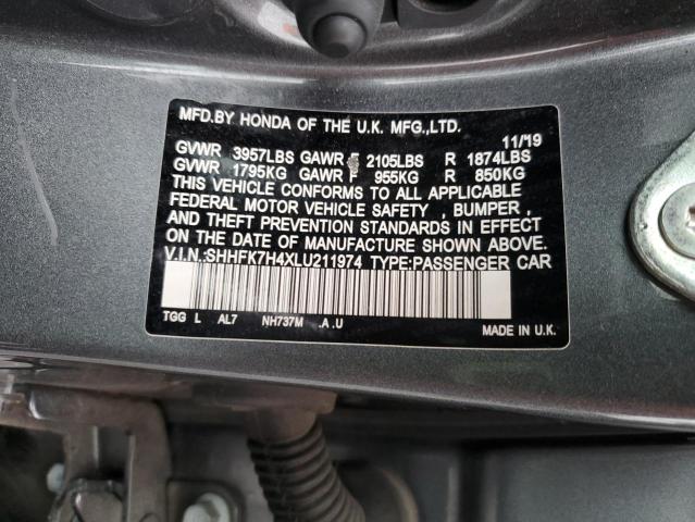 SHHFK7H4XLU211974 - 2020 HONDA CIVIC SPORT Boz foto 13