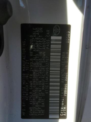 4T1C11AK2NU632767 - 2022 TOYOTA CAMRY LE WHITE photo 13