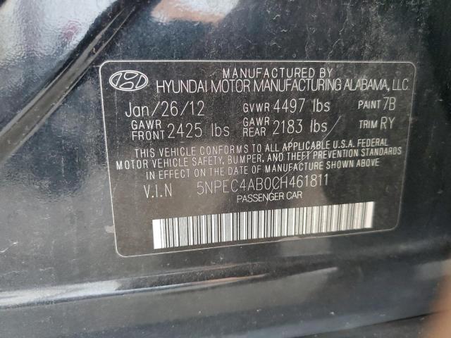 5NPEC4AB0CH461811 - 2012 HYUNDAI SONATA SE 黑色 照片 12