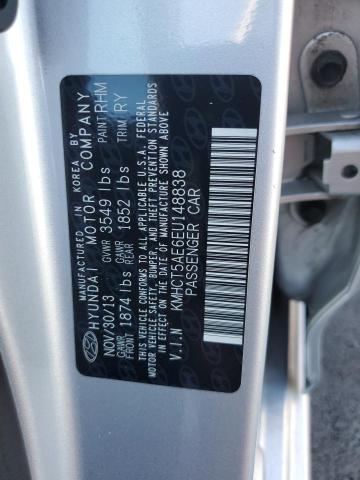 KMHCT5AE6EU148838 - 2014 HYUNDAI ACCENT GLS SILVER photo 12