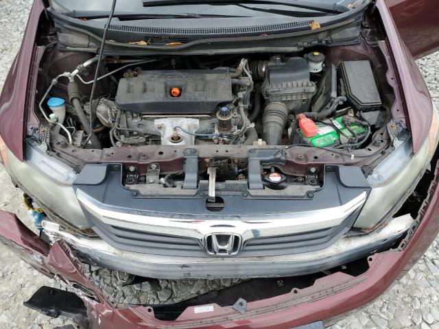 2HGFB2F84CH537307 - 2012 HONDA CIVIC EX MAROON photo 11