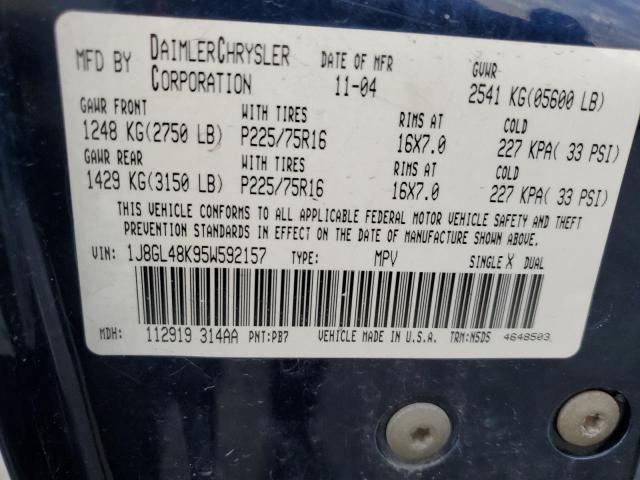 1J8GL48K95W592157 - 2005 JEEP LIBERTY SPORT 蓝色 照片 13