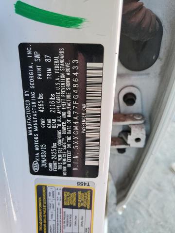 5XXGM4A77FG486433 - 2015 KIA OPTIMA LX 白色 照片 12