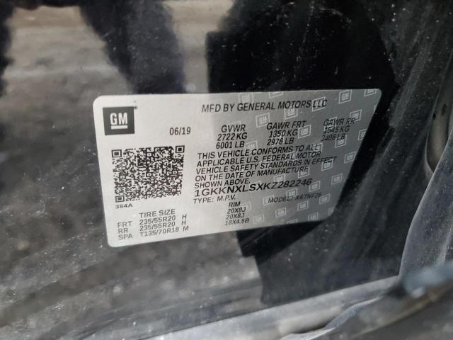 1GKKNXLSXKZ282246 - 2019 GMC ACADIA DENALI Noir photo 14