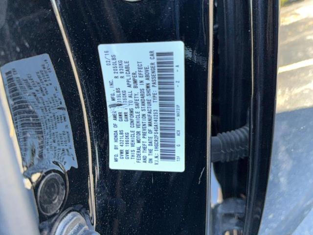 1HGCR2F54GA140253 - 2016 HONDA ACCORD SPORT 黑色 照片 10