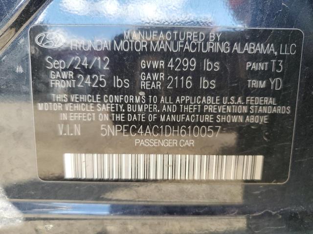 5NPEC4AC1DH610057 - 2013 HYUNDAI SONATA SE BLUE photo 12