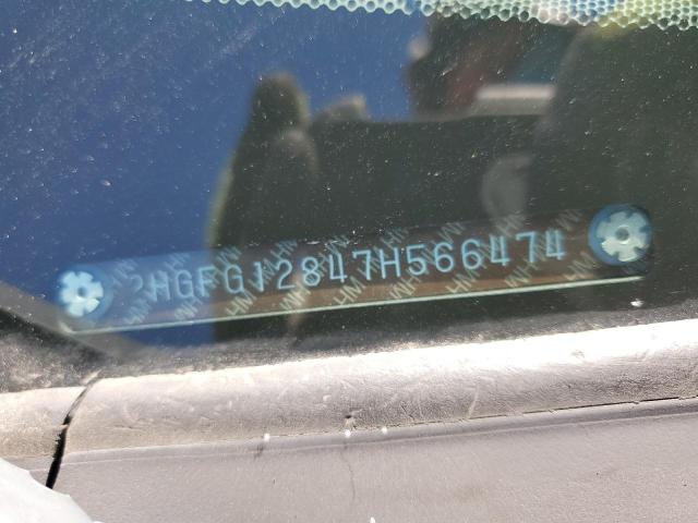 2HGFG12847H566474 - 2007 HONDA CIVIC EX RED photo 12