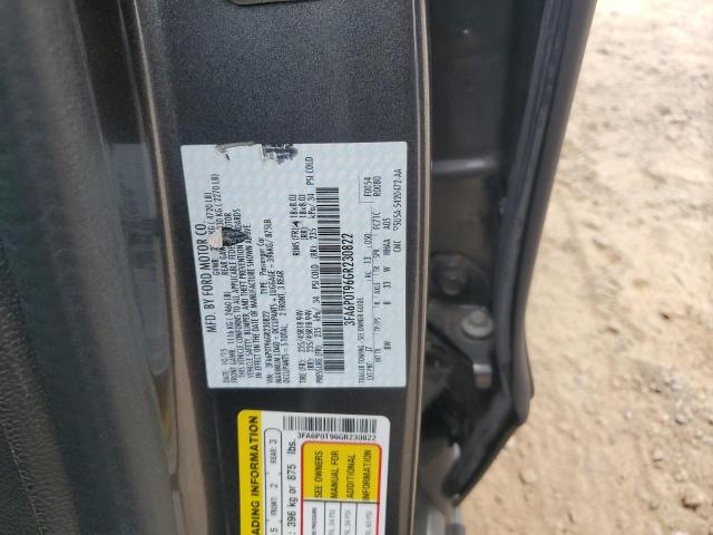 3FA6P0T96GR230822 - 2016 FORD FUSION SE GRAY photo 12