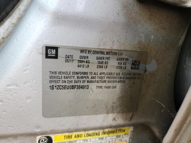 1G1ZC5EU0BF384913 - 2011 CHEVROLET MALIBU 1LT SILVER photo 12