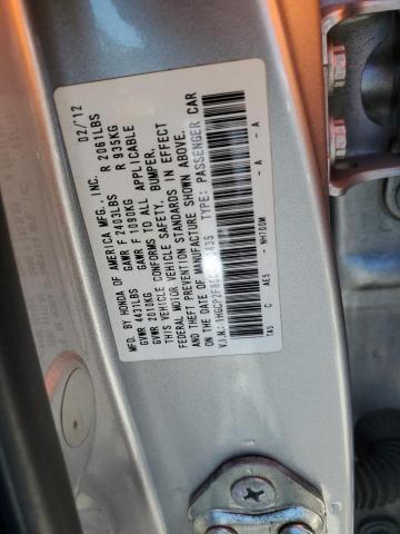 1HGCP2F85CA100435 - 2012 HONDA ACCORD EXL GRAY photo 12