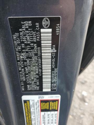 4T4BF3EK6BR110809 - 2011 TOYOTA CAMRY BASE GRAY photo 12