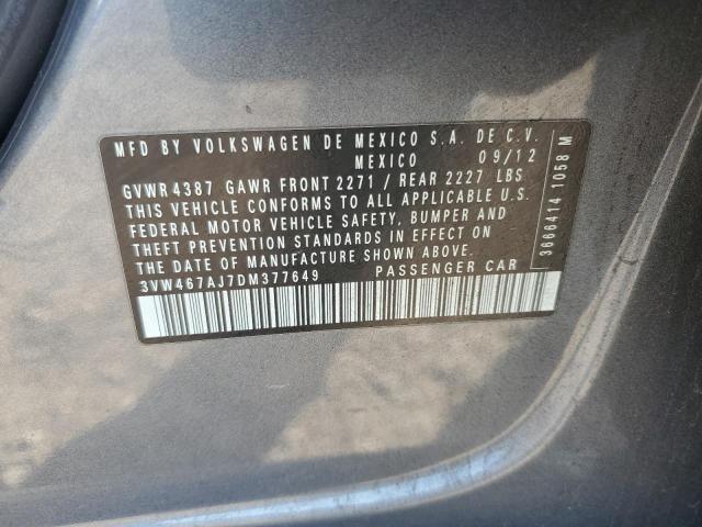 3VW467AJ7DM377649 - 2013 VOLKSWAGEN JETTA GLI Серый фото 13