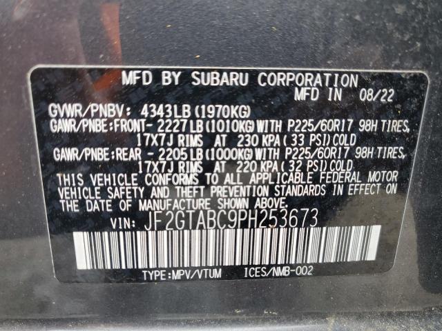 JF2GTABC9PH253673 - 2023 SUBARU CROSSTREK GRAY photo 14