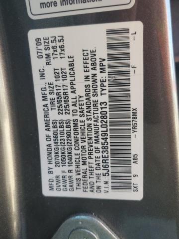 5J6RE38549L028013 - 2009 HONDA CR-V EX GRAY photo 12