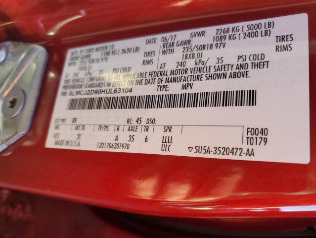 5LMCJ2D90HUL63104 - 2017 LINCOLN MKC SELECT Qırmızı foto 13