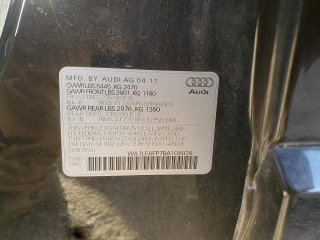 WA1LFAFP7BA104028 - 2011 AUDI Q5 PREMIUM PLUS შავი ფოტო 12