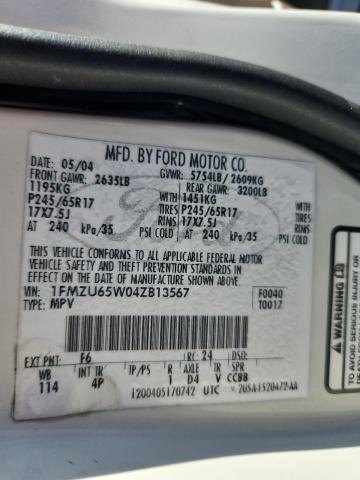 1FMZU65W04ZB13567 - 2004 FORD EXPLORER LIMITED WHITE photo 13