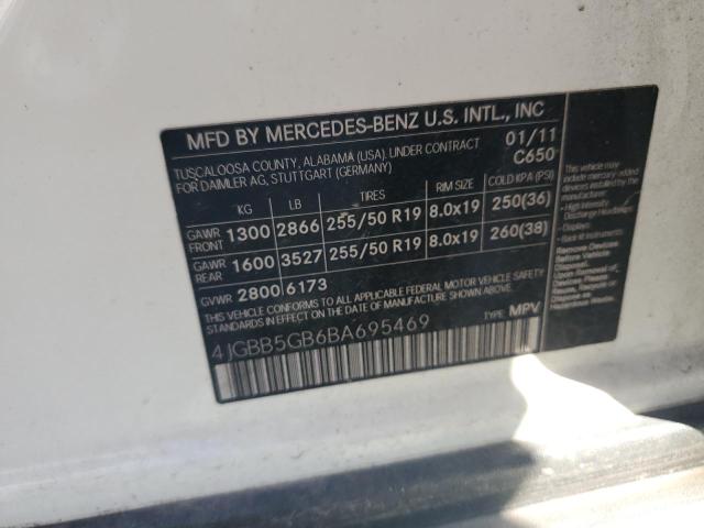 4JGBB5GB6BA695469 - 2011 MERCEDES-BENZ ML 350 WHITE photo 13