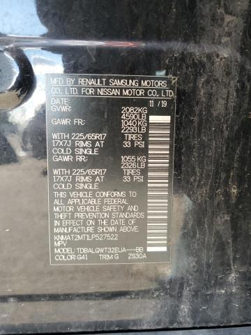 KNMAT2MT1LP527522 - 2020 NISSAN ROGUE S BLACK photo 13