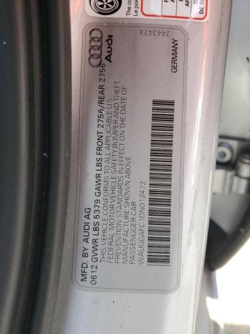 WAUGGAFC1DN012472 - 2013 AUDI A6 PREMIUM PLUS ვერცხლისფერი ფოტო 12