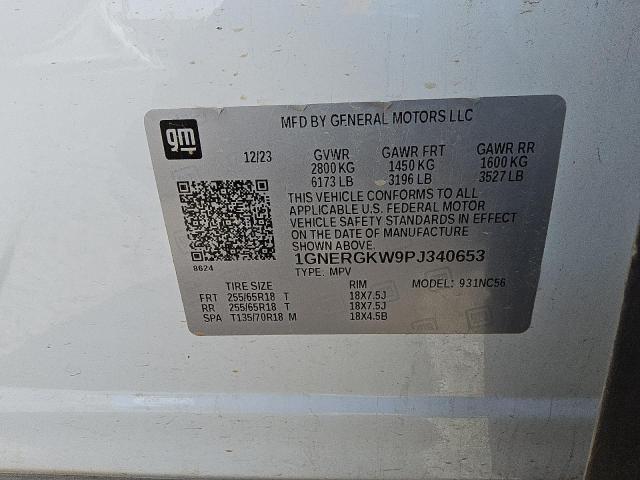 1GNERGKW9PJ340653 - 2023 CHEVROLET TRAVERSE LT თეთრი ფოტო 13