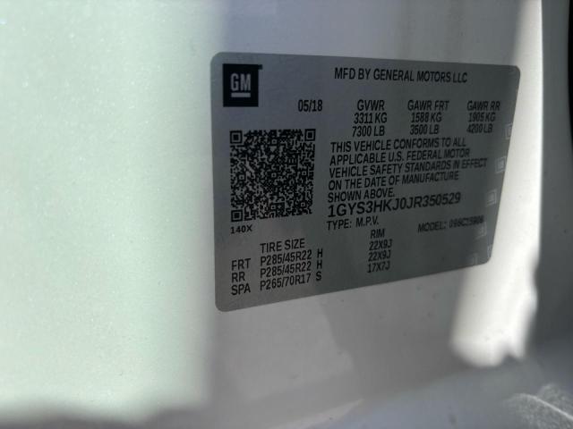 1GYS3HKJ0JR350529 - 2018 CADILLAC ESCALADE ESV LUXURY WHITE photo 10