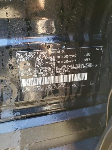 JTMW1RFV8KD011886 - 2019 TOYOTA RAV4 XLE შავი ფოტო 14