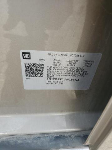 1G1ZB5ST1NF186411 - 2022 CHEVROLET MALIBU LS Қоңыр фото 12